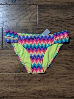 New aerie bikini bottom swim suit bright zigzag print size small